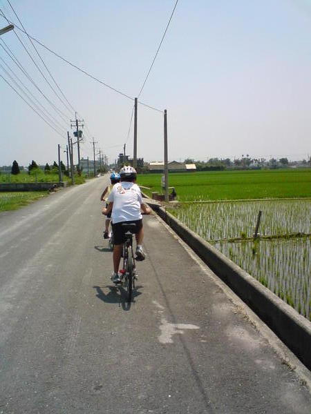 耶, 回到我老家前的產業道路了