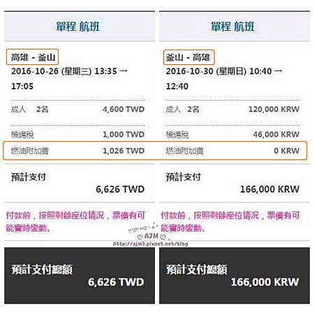 2016.10 釜航：高雄-釜山 單程機票比較.jpg
