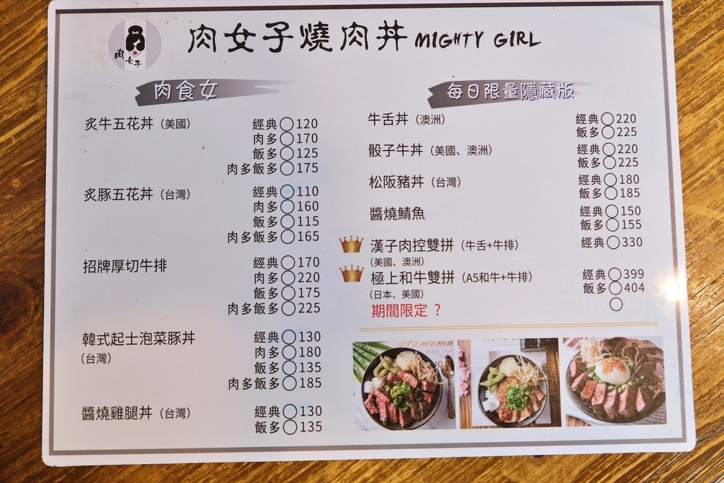 台南燒肉丼飯【肉女子燒肉丼Mighty Girl】A5和牛+