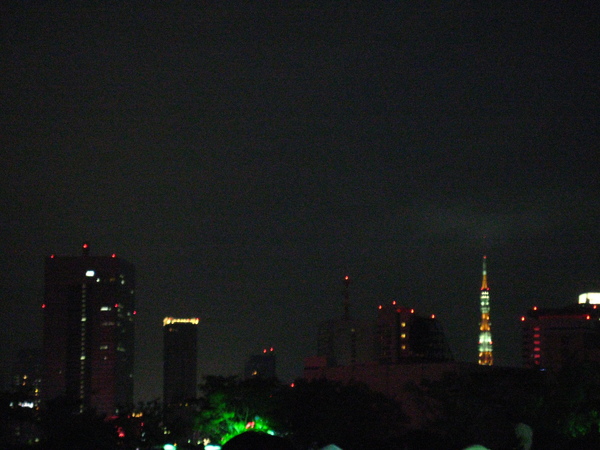 偶而撇一下頭欣賞一下東京鐵塔夜景之美