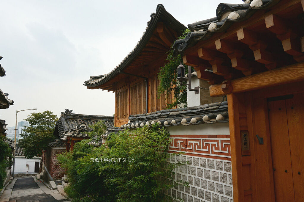 韓國首爾。安國站北村韓屋村、北村八景、三清洞街、먹쉬돈나 摩