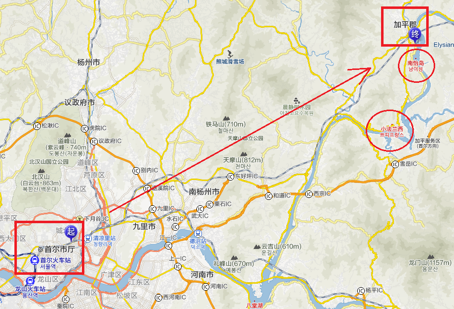 韓國首爾。搭ITX青春列車前進冬季戀歌拍攝地 南怡島(남이섬