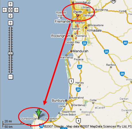 Map of Dunsborough