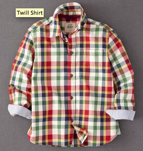 twill shirt (red multi check)