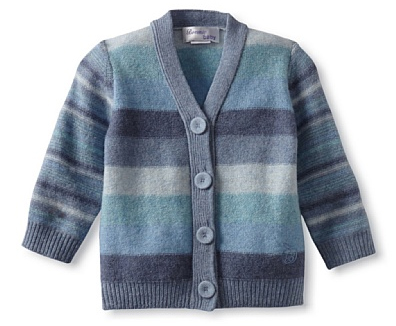 V-Neck Rugby Irregular Stripe Cardigan