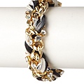 Ettika Black & White Braided Ribbon Bracelet