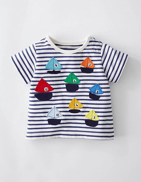 LITTLE VEHICLES T-SHIRT navy boat (18-24M).jpg