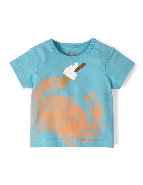 Seaside Animal Print T-shirt(Surf Crab 2-3Y).jpg