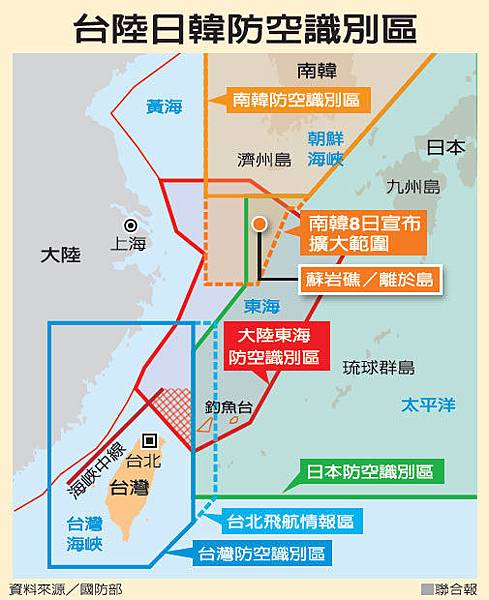 台陸日韓 防空識別區