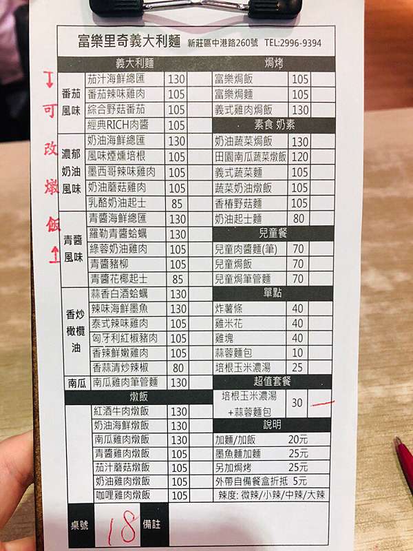 富樂里奇 新北新莊 平價義大利麵 用銅板加點犒賞自己 學生還可以免費加量 內文有菜單 Foodiesmar美食地標 痞客邦