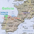 Galicia加利西亞的行程圖,來回長達兩千八百多公里!!
