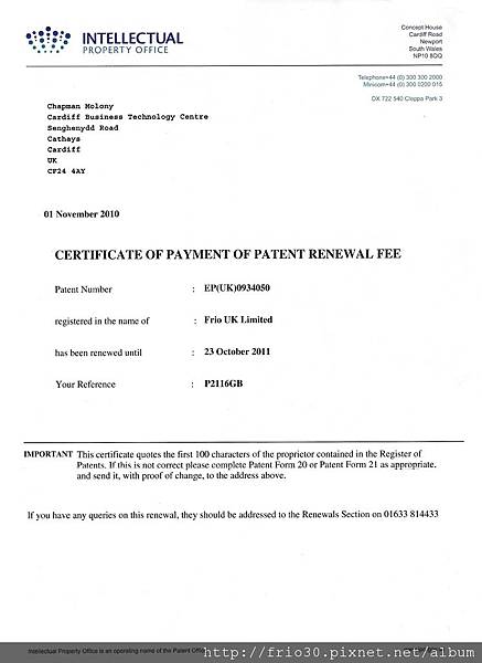 Patent Renew