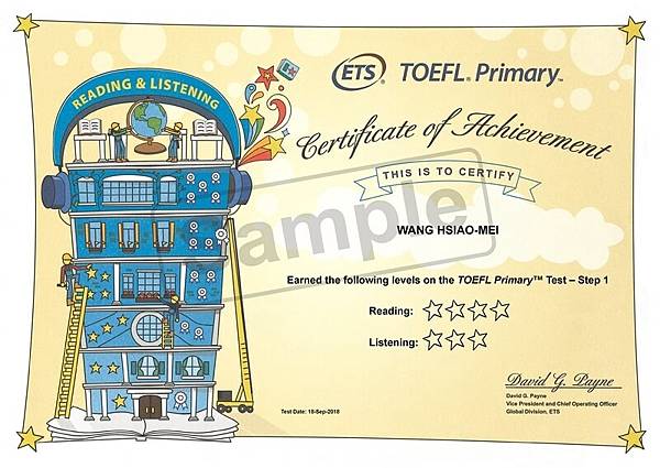 TOEFL-Primary證書_1-1