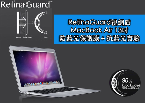 『開箱文』 RetinaGuard視網盾 MacBook Air 13吋 防藍光保護膜＋抗藍光實驗.jpg