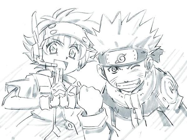 CG黑白稿-柯小傑和Naruto?