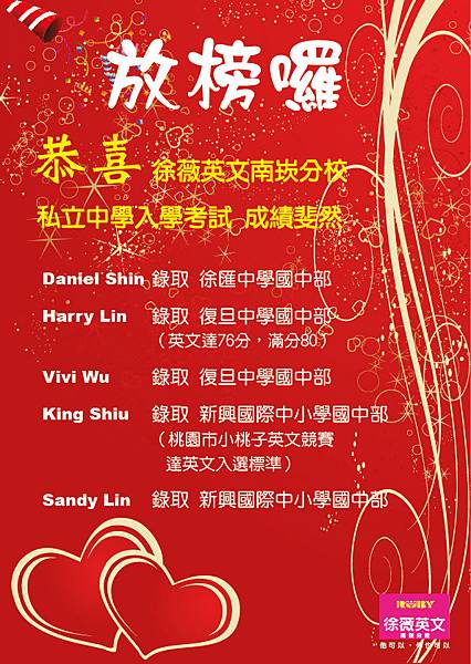 狂賀 桃園市私立中學入學考試 私立方象美語文理語文短期補習班 徐薇英文南崁分校 痞客邦