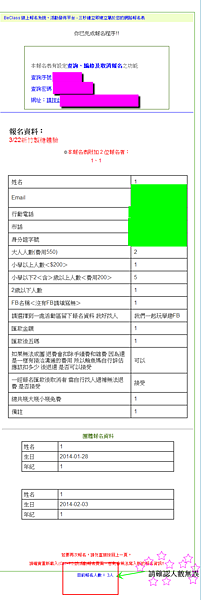 3 22新竹製糖體驗2014-03-22 - BeClass 線上報名系統 Online Registration Form