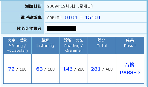 日文檢定一級-合格.bmp