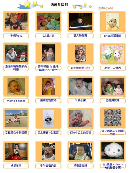 BabyHome 五月份爬行榜