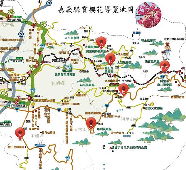 嘉義縣賞櫻導覽地圖2