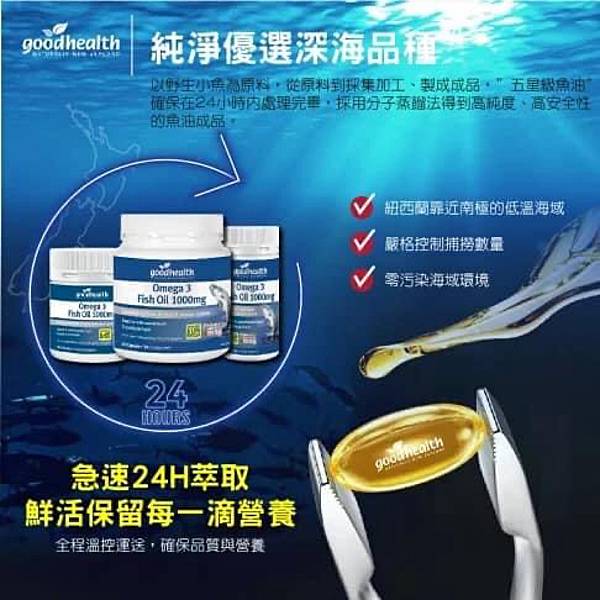 紐西蘭第一品牌Good Health /固好力頂級深海魚油/