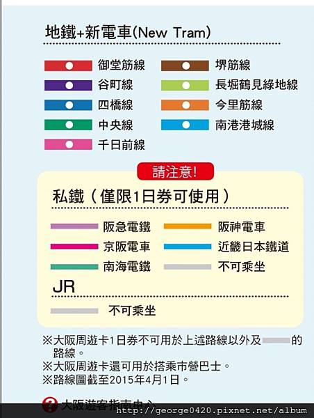 大阪周遊券適用注意