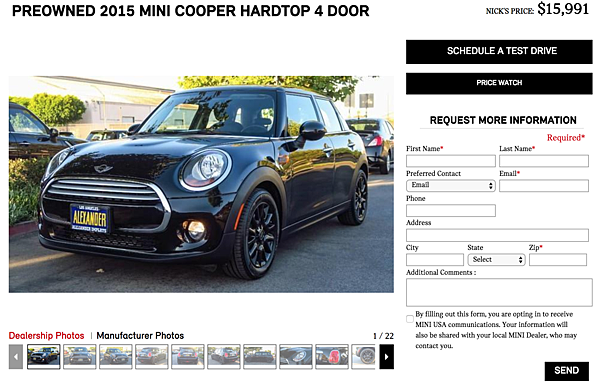 3. 2015 Mini Cooper 4門版，全景天窗、harman:kardon音響、雙區恆溫空調、皮椅、定速，$99萬.png