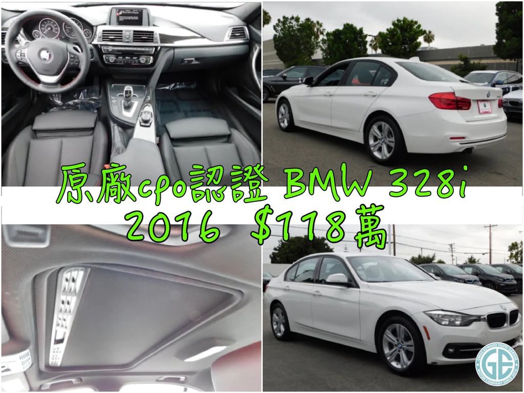 2016/07出廠 公里數： 3.8萬英哩  美國原廠CPO認證外匯車 BMW328i F30  團購價格＄118萬 選配：運動套件、運動座椅、加熱座椅、LED霧燈