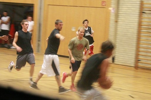 Nick and Brian playing Basket Ball - Cologne, Germany20090904