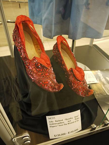 Judy Garland “Dorothy Gale” Arabian-pattern test “Ruby Slippers” from The Wizard of Oz 510,000 USD