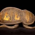 Enormous fiberglass scarab painted with gold Hieroglyphics from Cleopatra sold for  6,000.00 USD 