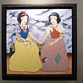 Reencuentro –The Two Snow Whites Oil on canvas 27" x 27"