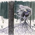 1442 Tim Burton original concept artwork of Emily hanging on tree from Corpse Bride $2,250.jpg