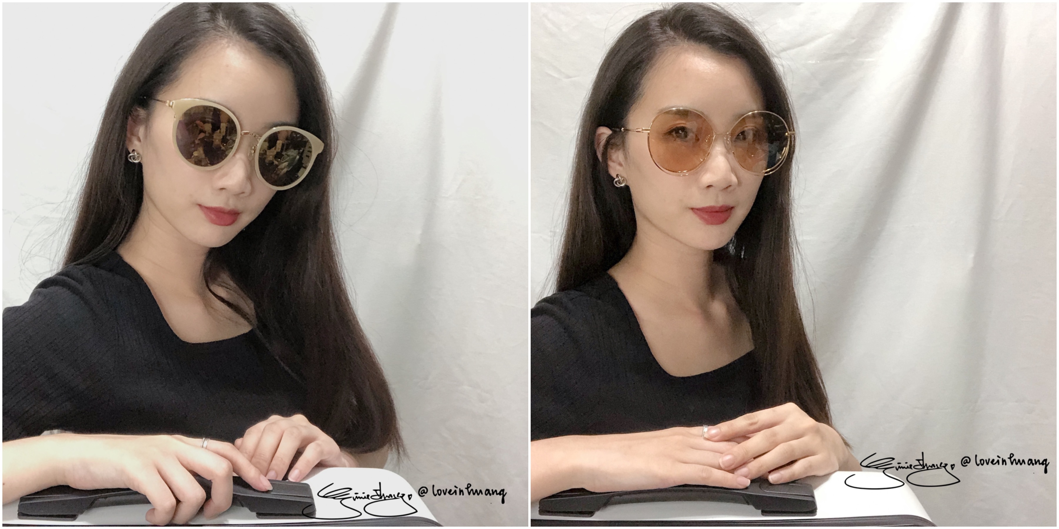 (右)清尚 金屬雙層墨鏡 P785 (金+茶)(左)Go-getter 水銀太陽眼鏡 GS1703 LAGM (右)清尚 金屬雙層墨鏡 P785 (金+茶)(左)Go-getter 水銀太陽眼鏡 GS1703 LAGM