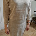 毛料小緊身長版洋裝 連線價 1350