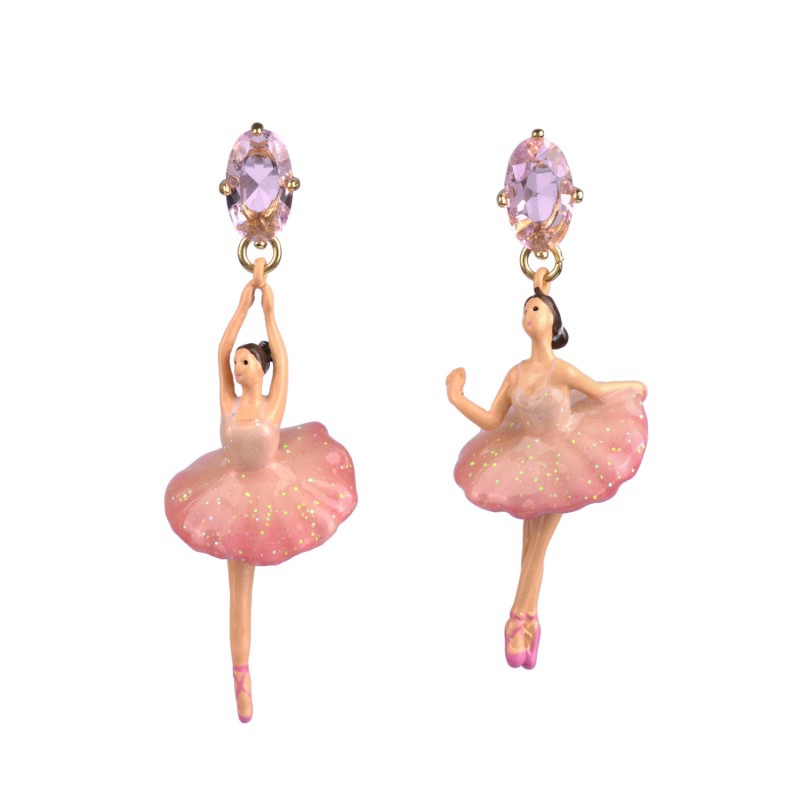 post-earrings-pas-de-deux-white-pink-stones-and-ballerina