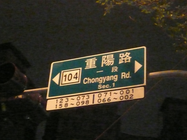 重陽路一段路牌 台北縣全新格式