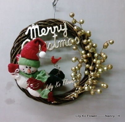 雪人聖誕圈  Snowman Christmas Wreath