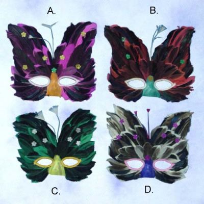蝴蝶型羽毛面具