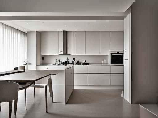 【3d線上教學】室內設計廚房極簡風格：極簡白色系，強調簡單無