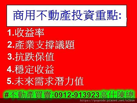 商用不動產投資重點(示意圖) 商用不動產投資重點(示意圖)
