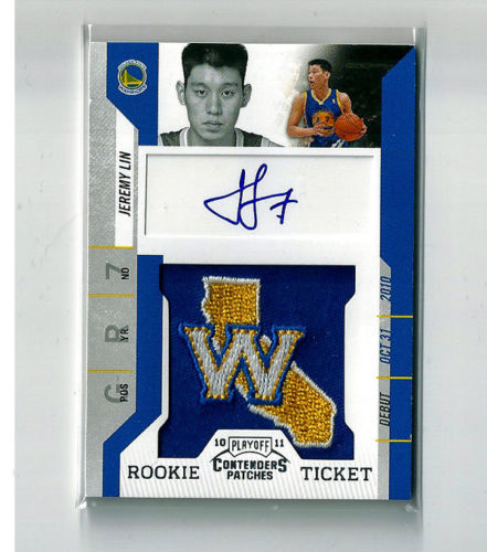 10-11 Playoff Contenders JEREMY LIN Auto Rookie Variant Patch SP #191 Ticket Sig