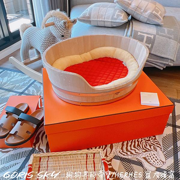 狗狗界的帝寶!!!!HERMES寵犬睡窩(有手把的大橘盒可以 狗狗界的帝寶!!!!HERMES寵犬睡窩(有手把的大橘盒可以