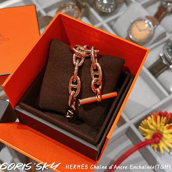 實心垂墜感最大尺寸太美!HERMES豬鼻手環Chaîne d