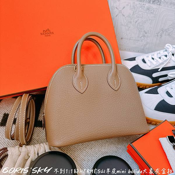 不到1:1在機場順利完美HERMES愛馬仕山羊皮金釦大象灰m 不到1:1在機場順利完美HERMES愛馬仕山羊皮金釦大象灰m
