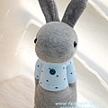 襪子娃娃362號點點藍T多米灰兔 Domy Rabbit