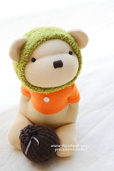 襪子娃娃369號綠蜂蜜熊 (2)