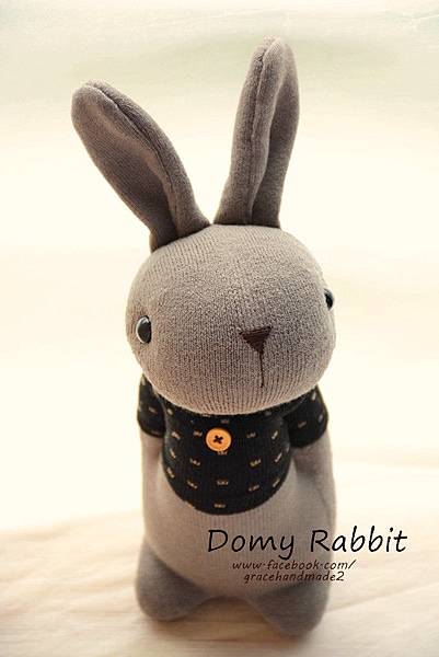 襪子娃娃372號點點T灰棕多米兔 (3)1