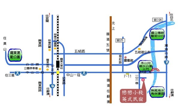 宜蘭民宿旅遊地圖