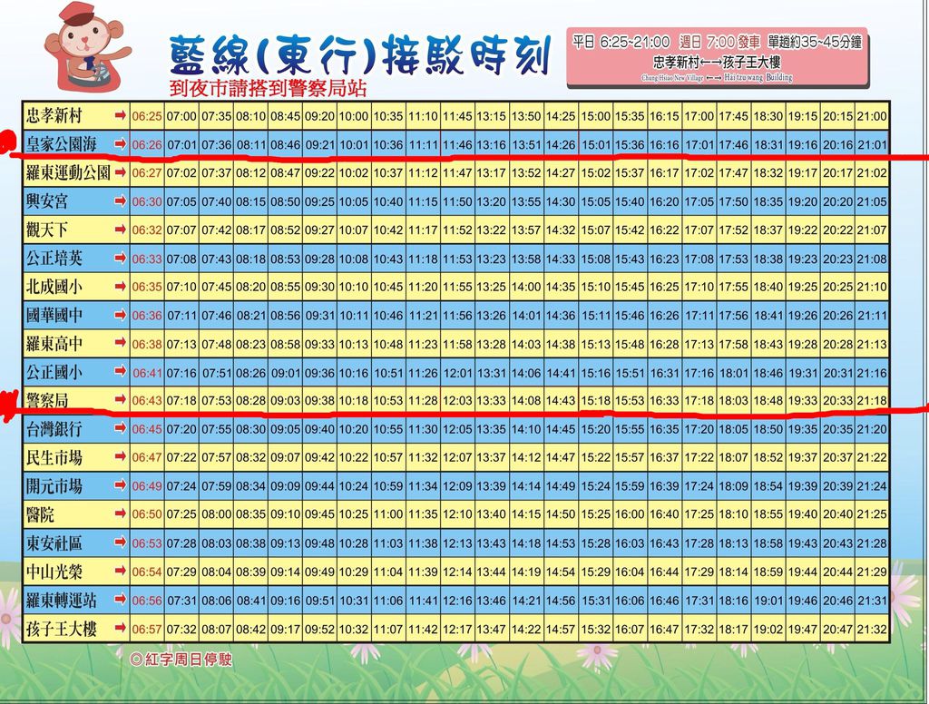 羅東免費觀光巴士~藍線東行